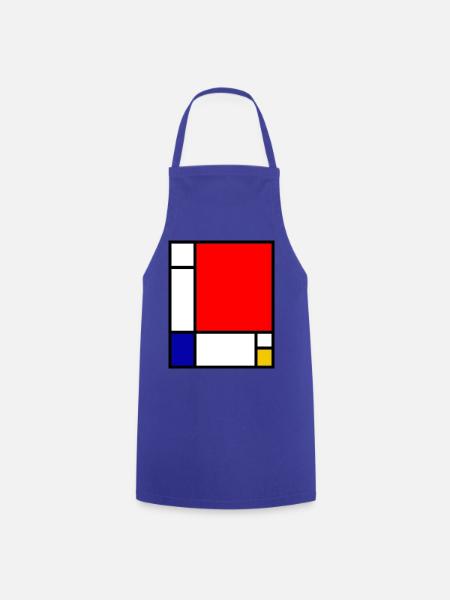 Mondrian 1 - Kochschürze - Royalblau