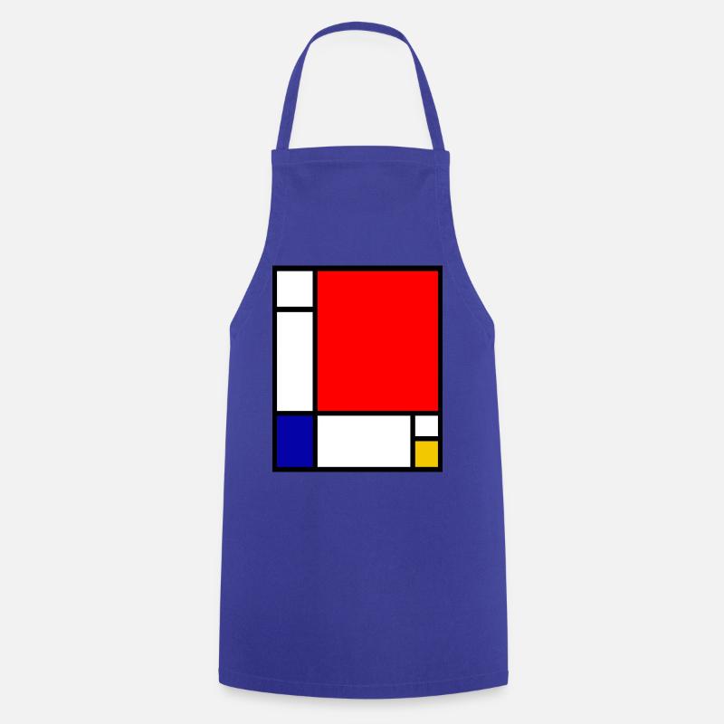 Mondrian 1 - Kochschürze - Royalblau