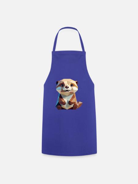 Niedlicher Otter im Polygonstil - Kochschürze - Royalblau