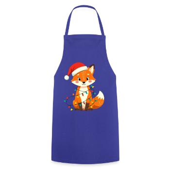 Renard Noël Mignon Drôle Noël Drôle - Tablier de cuisine - bleu royal - Devant - AI Model Male 185 dark (185cm)