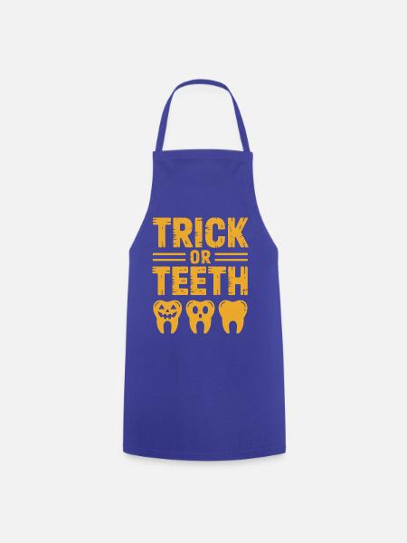 Trick or Teeth Halloween-T-Shirts - Kochschürze - Royalblau