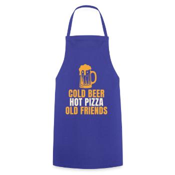 Cold Beer Hot Pizza Old Friends Spruch - Kochschürze - Royalblau - Vorne - AI Model Male 185 dark (185cm)
