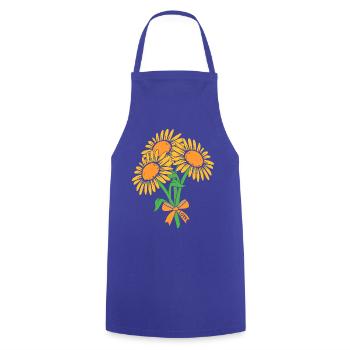 Floristik Florist Blumenhändler Blumenstrauß - Kochschürze - Royalblau - Vorne - AI Model Male 185 dark (185cm)