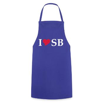 I Love SB Transylvania Sibiu - Cooking Apron - royal blue - Front - AI Model Male 185 dark (185cm)