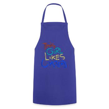 Fruits de mer drôle disant fille aime les huîtres - Tablier de cuisine - bleu royal - Devant - AI Model Male 185 dark (185cm)