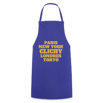 Clichy - Unique streets, unique style. - Tablier de cuisine - bleu royal - Devant - AI Model Male 185 dark (185cm)
