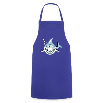 Hai mit Zahnspange - Kochschürze - Royalblau - Vorne - AI Model Male 185 dark (185cm)