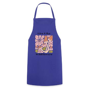 Live like wildflowers Pastellblüten Pilz Muster - Kochschürze - Royalblau - Vorne - AI Model Male 185 dark (185cm)
