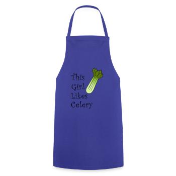 Une fille aime le céleri et les poireaux - Tablier de cuisine - bleu royal - Devant - AI Model Male 185 dark (185cm)