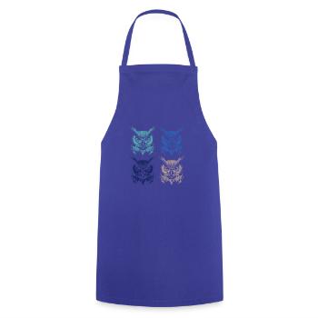 Nature : hibou, faune, forêt, animaux, art, hibou - Tablier de cuisine - bleu royal - Devant - AI Model Male 185 dark (185cm)