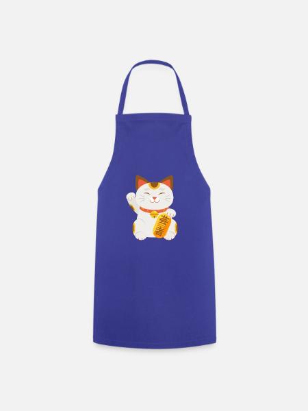 Japanische Kunst Winkekatze Japan Glück Geschenk - Kochschürze - Royalblau
