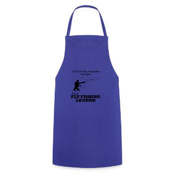 Ironic Quote Fly Fishing Girl Fisherwoman - Cooking Apron - royal blue - Front - AI Model Male 185 dark (185cm)
