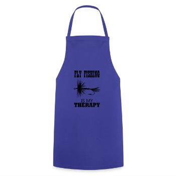 Pêche à la mouche en tant que truite thérapeutique - Tablier de cuisine - bleu royal - Devant - AI Model Male 185 dark (185cm)
