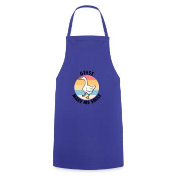 Geese Make Me Smile Nature Ironic Saying Goose - Cooking Apron - royal blue - Front - AI Model Male 185 dark (185cm)