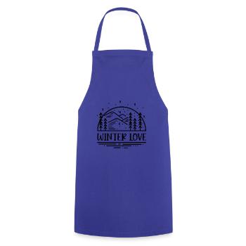 Winter Love Cozy Nature Snow Tea Reading - Cooking Apron - royal blue - Front - AI Model Male 185 dark (185cm)