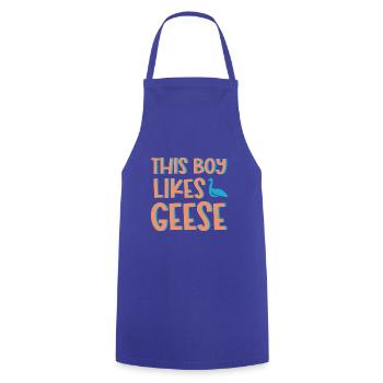Wildlife Geese Bird Cute Goose Nature - Cooking Apron - royal blue - Front - AI Model Male 185 dark (185cm)