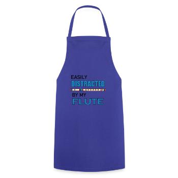 Distracted by Flute Funny Quote Orchestra Musician - Cooking Apron - royal blue - Front - AI Model Male 185 dark (185cm)