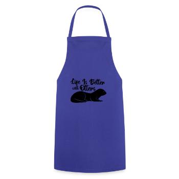 La vie avec les loutres Animaux sauvages Loutre - Tablier de cuisine - bleu royal - Devant - AI Model Male 185 dark (185cm)