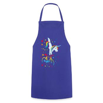 Cyclisme artistique, cyclisme artistique, cyclisme en salle, licorne - Tablier de cuisine - bleu royal - Devant - AI Model Male 185 dark (185cm)