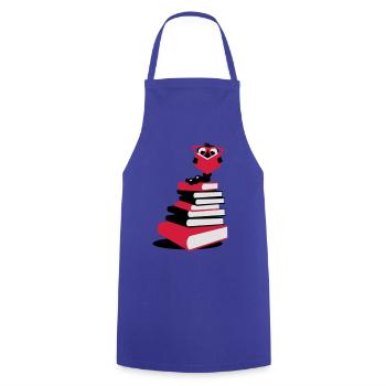 A bookworm reading - Cooking Apron - royal blue - Front - AI Model Male 185 dark (185cm)