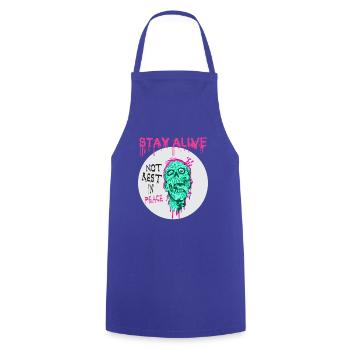 Drôle Halloween Zombie Apocalypse Tshirt / Design - Tablier de cuisine - bleu royal - Devant - AI Model Male 185 dark (185cm)