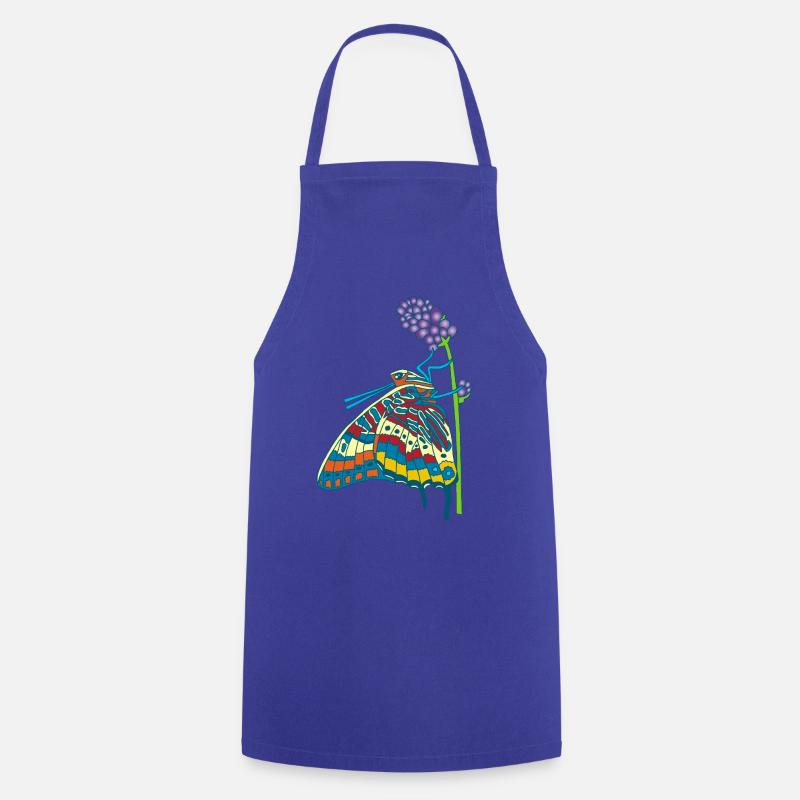 Papillon et nature - Tablier de cuisine - bleu royal