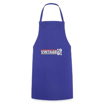 Vintage 1991 Gifts Legend for 32 Years Old - 32nd - Cooking Apron - royal blue - Front - AI Model Male 185 dark (185cm)