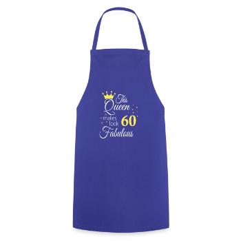 Geburtstag Königin wird 60 60. Geburtstag Frauen - Kochschürze - Royalblau - Vorne - AI Model Male 185 dark (185cm)