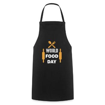 world food day - Kochschürze - Schwarz - Vorne - AI Model Male 185 dark (185cm)