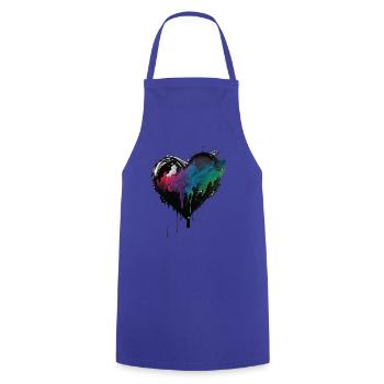 Heart Graffiti Style - Cooking Apron - royal blue - Front - AI Model Male 185 dark (185cm)