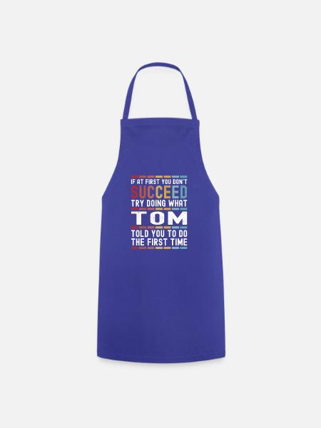 Tom Name Personalisierter lustiger Geburtstag Weihnachten - Kochschürze - Royalblau
