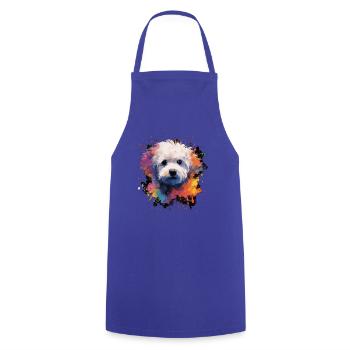 Bichon Frise Dog Cadeau Dire - Tablier de cuisine - bleu royal - Devant - AI Model Male 185 dark (185cm)
