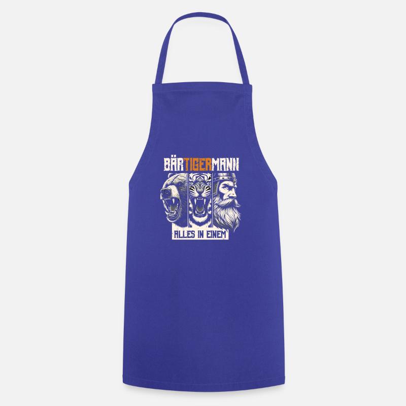 Bärtigermann Bär Tiger Mann Geschenk Bart Sprüche - Kochschürze - Royalblau