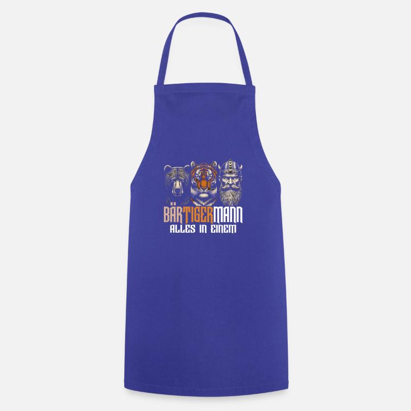 Bärtigermann Bär Tiger Mann Geschenk Bart Sprüche - Kochschürze - Royalblau