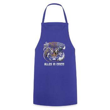 Bärtigermann Bär Tiger Mann Geschenk Bart Sprüche - Kochschürze - Royalblau - Vorne - AI Model Male 185 dark (185cm)
