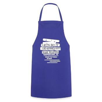 Happy Counterculture Joke Peace Movement - Cooking Apron - royal blue - Front - AI Model Male 185 dark (185cm)