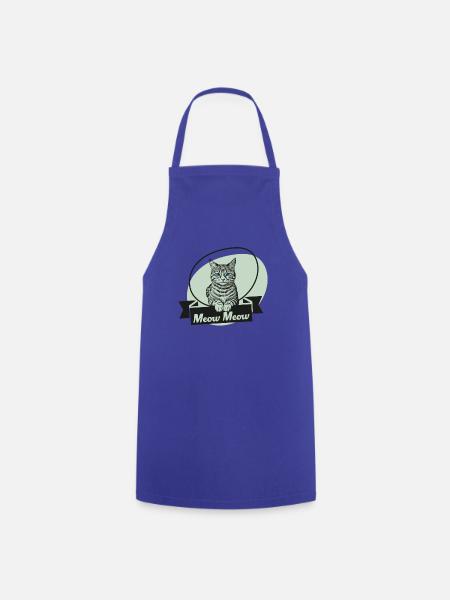 Katze, Miau - Kochschürze - Royalblau