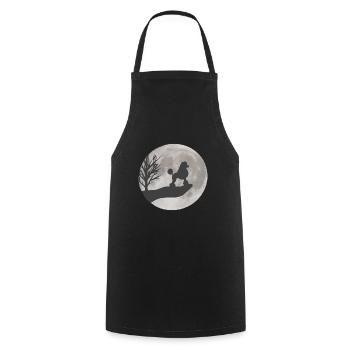 Dessin de caniche - Tablier de cuisine - noir - Devant - AI Model Male 185 dark (185cm)