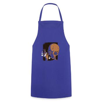 smoking alien - Cooking Apron - royal blue - Front - AI Model Male 185 dark (185cm)