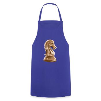 Schachfigur Schach Geschenk Pferd Springer Läufer - Kochschürze - Royalblau - Vorne - AI Model Male 185 dark (185cm)