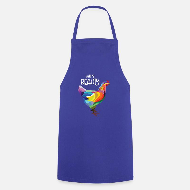 Poule colorée Poule colorée - Tablier de cuisine - bleu royal