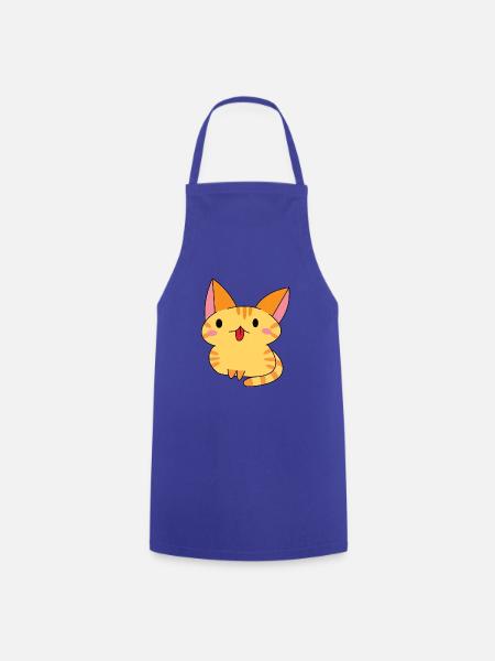 Kawaii Katze - Kochschürze - Royalblau