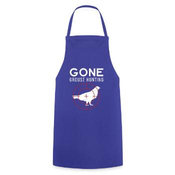Hunter Gift Gone Grouse Hunting graphic - Cooking Apron - royal blue - Front - AI Model Male 185 dark (185cm)