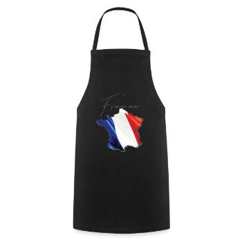France flag on the France map EN - Cooking Apron - black - Front - AI Model Male 185 dark (185cm)