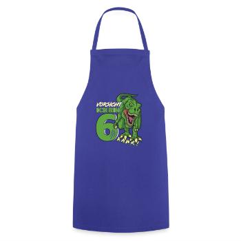 Dinosaurier Dino 6 Geburtstag Deko ich bin 6 Jahre - Kochschürze - Royalblau - Vorne - AI Model Male 185 dark (185cm)