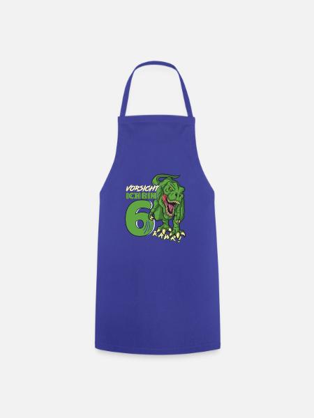 Dinosaurier Dino 6 Geburtstag Deko ich bin 6 Jahre - Kochschürze - Royalblau