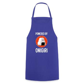 Powered By Onigiri Reis Kawaii Japanisches Essen - Kochschürze - Royalblau - Vorne - AI Model Male 185 dark (185cm)
