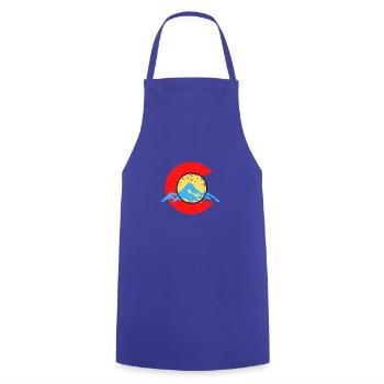 Colorado Flag Themen-Bergcamping im Freien - Kochschürze - Royalblau - Vorne - AI Model Male 185 dark (185cm)