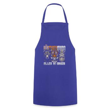 Bärtigermann Bär Tiger Mann Geschenk Bart Sprüche - Kochschürze - Royalblau - Vorne - AI Model Male 185 dark (185cm)