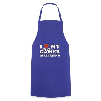 I Heart My Gamer Girlfriend - J’aime mon joueur - Tablier de cuisine - bleu royal - Devant - AI Model Male 185 dark (185cm)